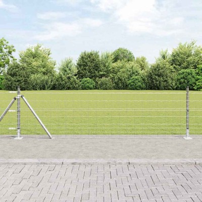 Fence with poles Silver 0.4...