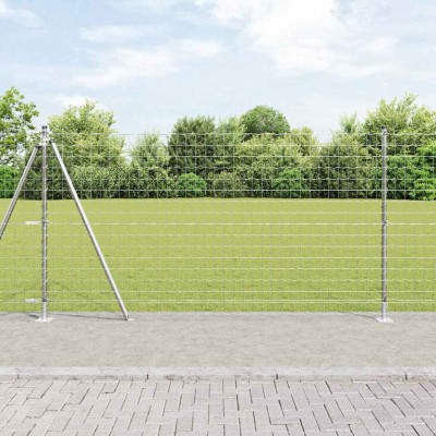 Fence with poles Silver 1.2...
