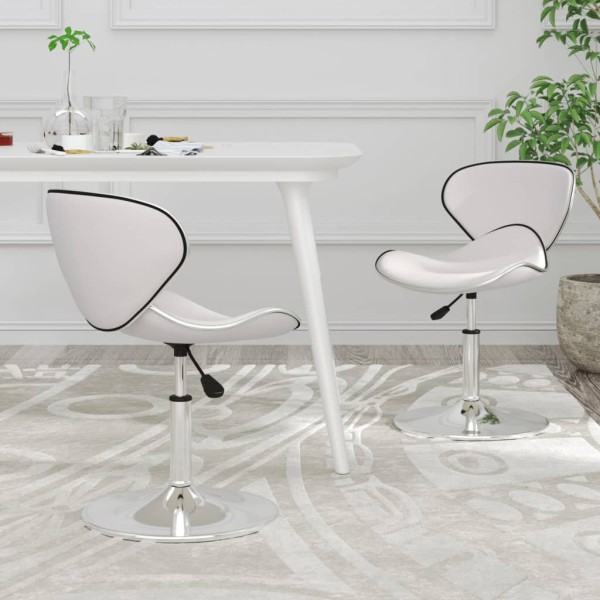 Dining room chairs, 2 pcs., white color, artificial leather