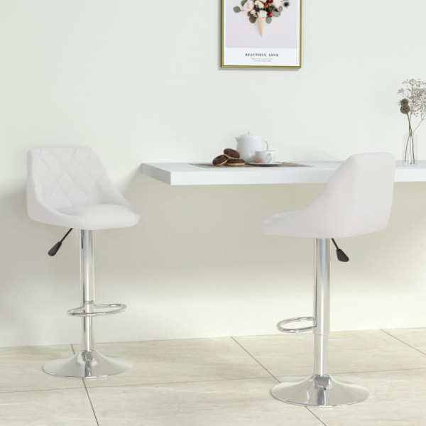 Bar stools, 2 pcs., white, artificial leather