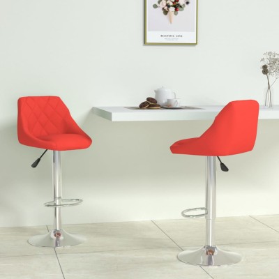Bar stools, 2 pcs., red,...