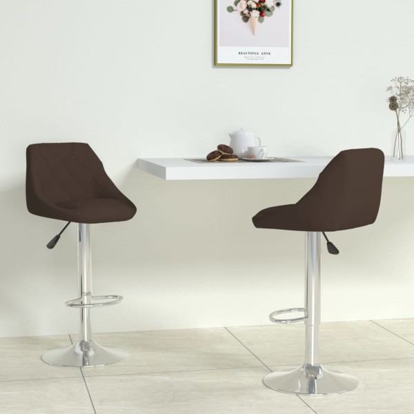 Bar stools, 2 pcs., brown color, artificial leather