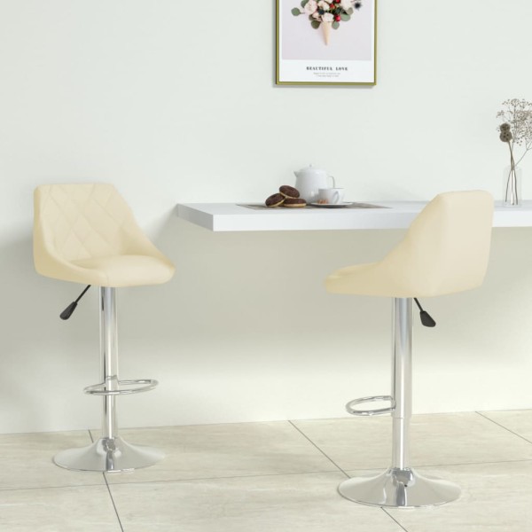 Bar stools, 2 pcs., cream color, artificial leather