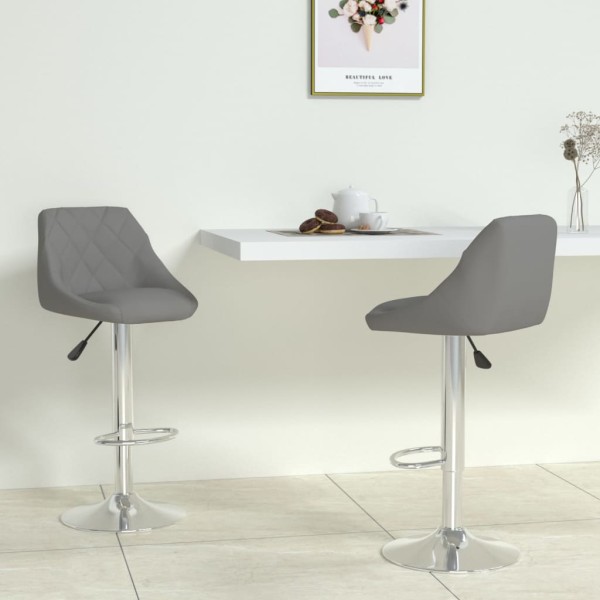 Bar stools, 2 pcs., gray color, artificial leather