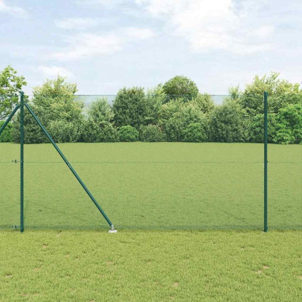Welded wire fence with pointed ends Steel Green