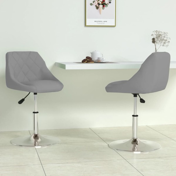 Swivel dining chairs, 2 pcs., light gray, velvet