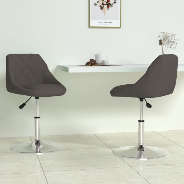 Swivel dining chairs, 2 pcs., dark gray, velvet