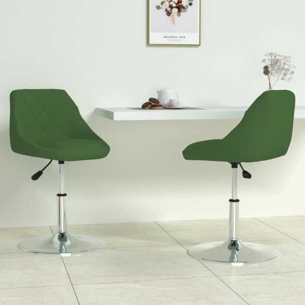 Swivel dining chairs, 2 pcs., dark green, velvet
