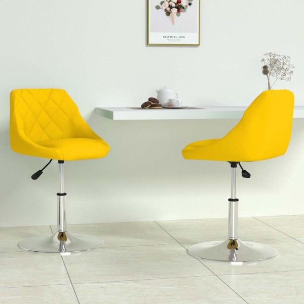 Swivel dining chairs, 2 pcs., mustard yellow, velvet