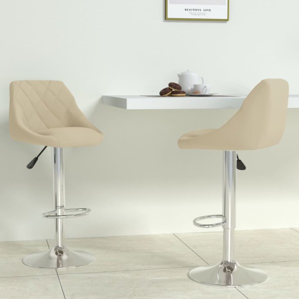 Bar stools, 2 pcs., cream color, velvet
