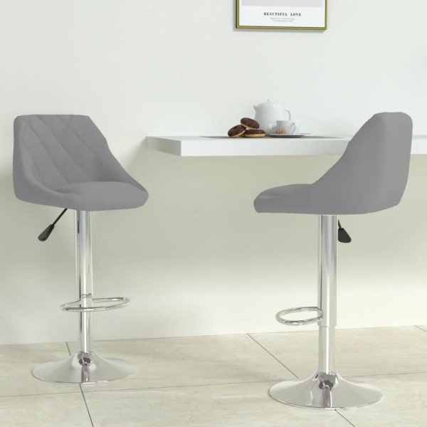 Bar stools, 2 pcs., light gray color, velvet