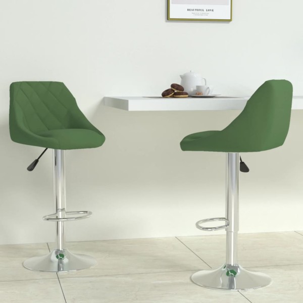 Bar stools, 2 pcs., dark green, velvet