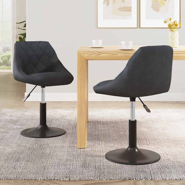 Swivel dining chairs, 2 pcs., dark gray, velvet