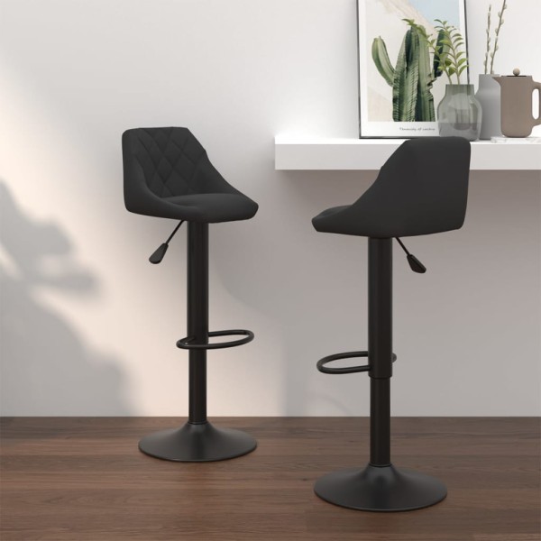 Bar stools, 2 pcs., black, velvet