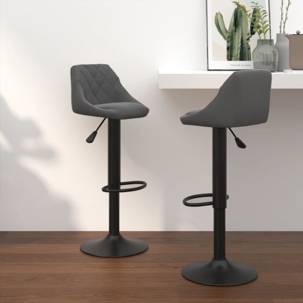 Bar stools, 2 pcs., dark gray, velvet