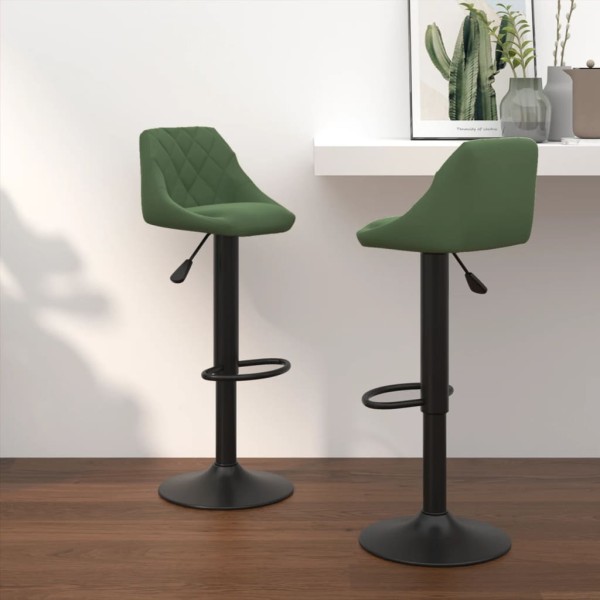 Bar stools, 2 pcs., dark green, velvet