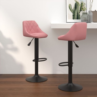 Bar stools, 2 pcs., pink,...