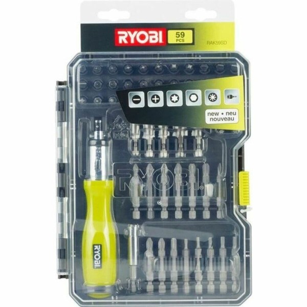 Bit set with screwdriver Ryobi RAK59SD 59 Dalys Butas Pozidriv Torx