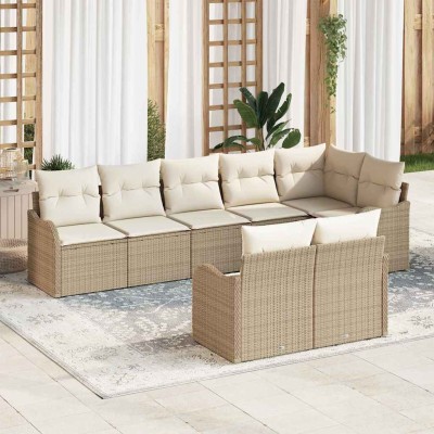 Garden Sofa Set 8 pcs Beige...