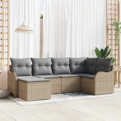 Garden Sofa Set 6 pcs beige...