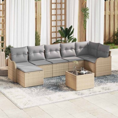 Garden Sofa Set 8 pcs beige...