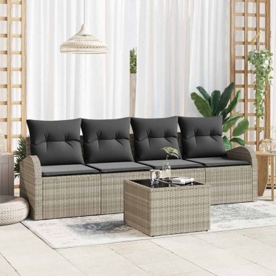 Garden Sofa Set 5 pcs Light...