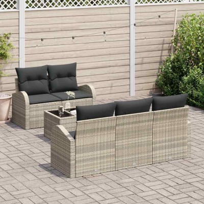 Garden Sofa Set 6 pcs Light...