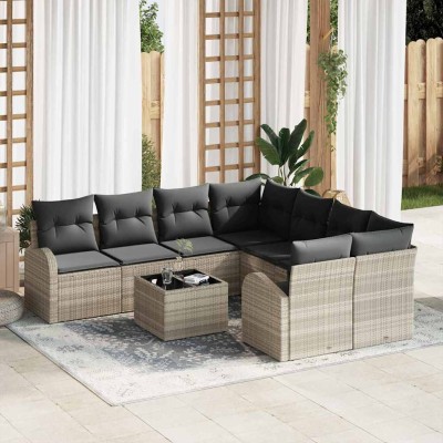 Sofa set 9 pcs. Light gray...