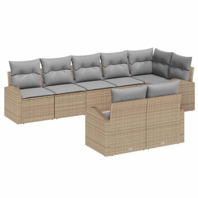 Garden Sofa Set 8 pcs Beige...