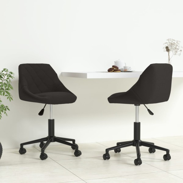 Swivel dining chairs, 2 pcs., black, velvet
