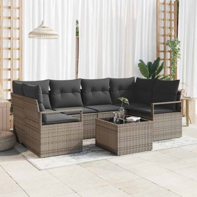 Garden Sofa Set 7 pcs Gray...