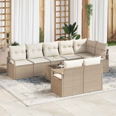 Garden Sofa Set 9 pcs Beige...
