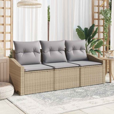 Garden Sofa Set 3 pcs Beige...