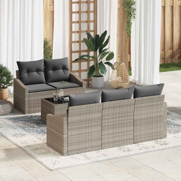 Sofa set 6 pcs. Light gray and dark gray