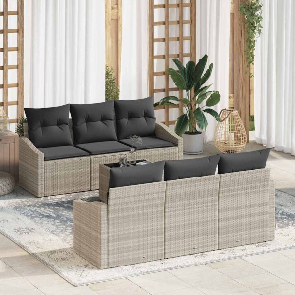 Sofa set 7 pcs. Light gray and dark gray