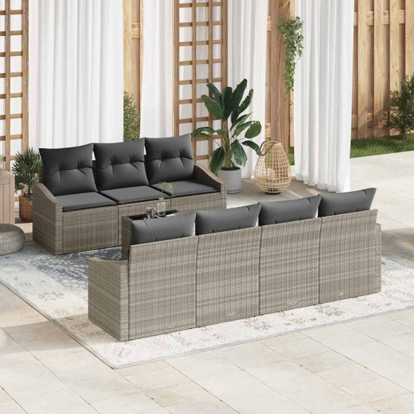 Sofa set 8 pcs. Light gray and dark gray