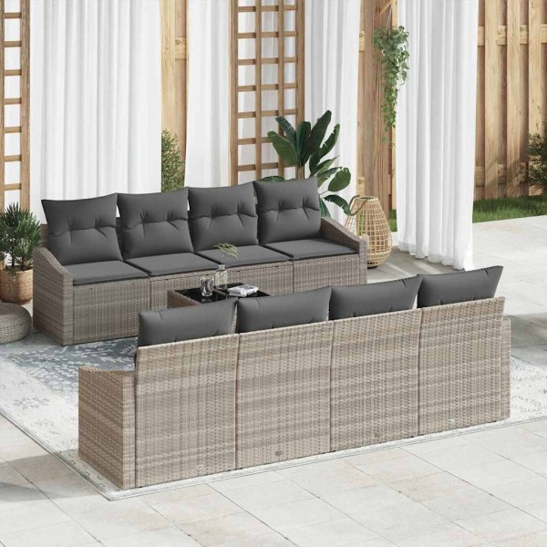 Sofa set 7 pcs. Light gray and dark gray