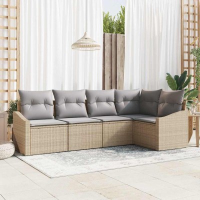 Garden Sofa Set 5 pcs Beige...