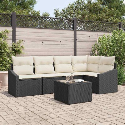 Garden Sofa Set 6 pcs Brown...