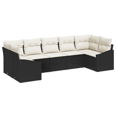 Garden Sofa Set 7 pcs Black...