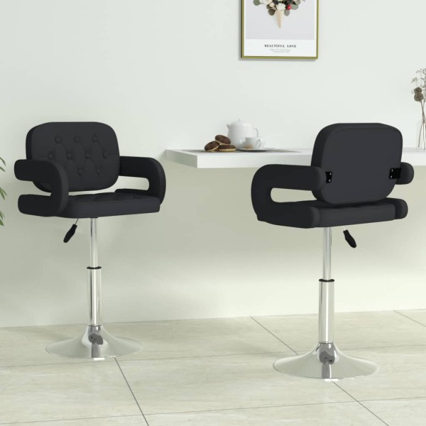 Swivel dining chairs, 2 pcs., black color, artificial leather