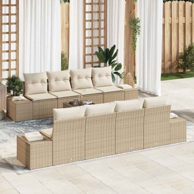 Garden Sofa Set 8 pcs Beige...