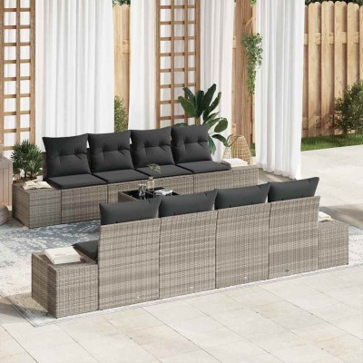 Garden Sofa Set 8 pcs Light...