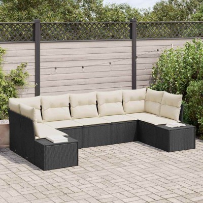 Garden Sofa Set 7 pcs Black...