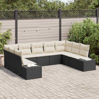Garden Sofa Set 9 pcs Black...