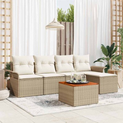 Garden Sofa Set 6 pcs Beige...