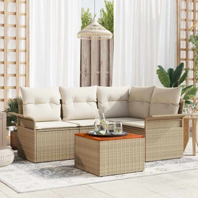 Garden Sofa Set 5 pcs Beige...