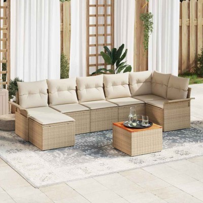 Garden Sofa Set 8 pcs Beige...