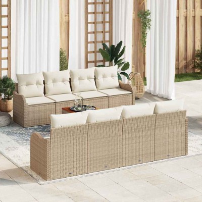 Garden Sofa Set 9 pcs Beige...