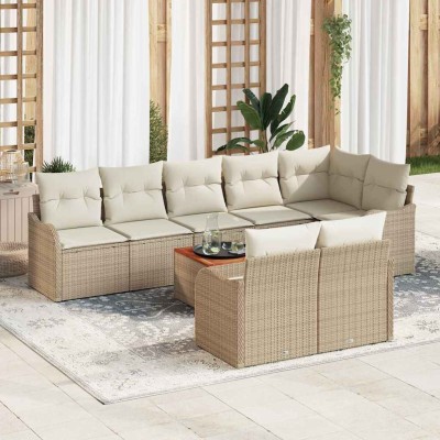 Garden Sofa Set 9 pcs Beige...